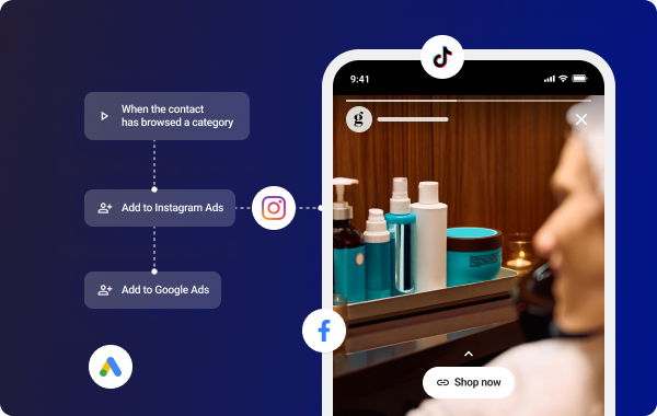 Mobile phone UI showing social media story advertisement